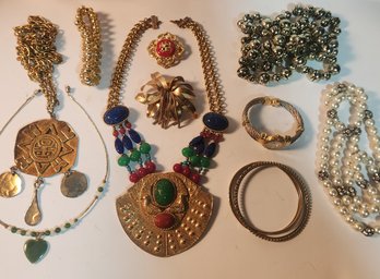 10 Piece Costume Jewelry Lot Including Anne Klien Watch