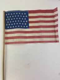 C1920s  (48) Star American Flag Stars And Stripes Star Starched Gauze Cotton Parade Flag