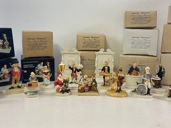 (19)  Sebastian Miniatures Hand Painted Figures Presidents Santa Jimmy Fund
