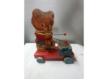 Vintage Fisher Price  Bear Pull Toy #777