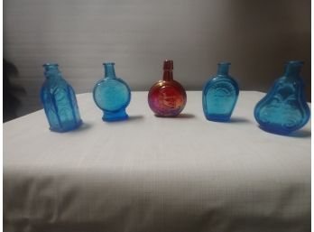 5 Miniature Wheaton Bottles