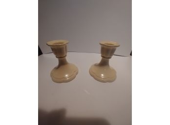 Pair Of Cowan Pottery Candle Holders
