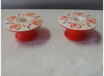 Pair Of Holt Howard Candle Holders