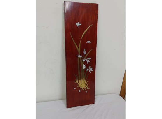 Chinese Inlaid Wall Plaque With Brass And Mother Of Pearl