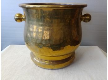 Fine Quality Hammered English Brass Two Handle Planter