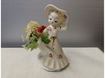 De Lee Art Ceramics Of California Figural Lady Planter