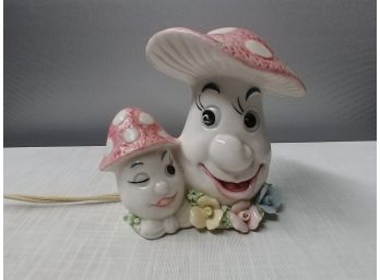 Vintage Porcelain Mushroom Lamp