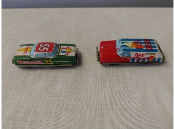 Two Tin Toy Friction Cars