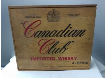 Wooden Canadian Club Imported Whiskey Advertising Box