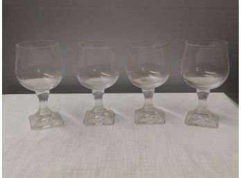 4 Mid-century Wine Glasses