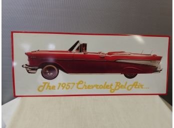 1957 Chevrolet Bel Air Tin Advertising Sign