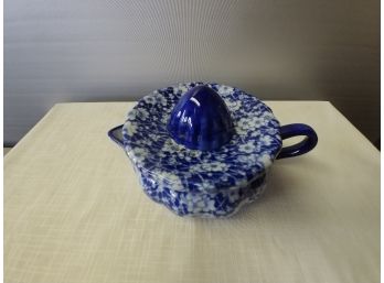 Blue And White Calico Patton Porcelain Cup Juicer