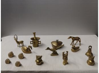 Lot Of 15 Brass Miniatures