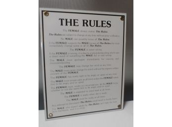 Porcelain The Rules Sign