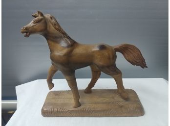 Carved Mahogany Racehorse