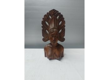 Tribal Carving Of Woman In Headdress