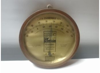 Brass Advertising Thermometer