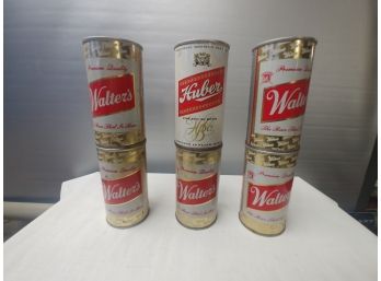 6 Vintage Beer Cans