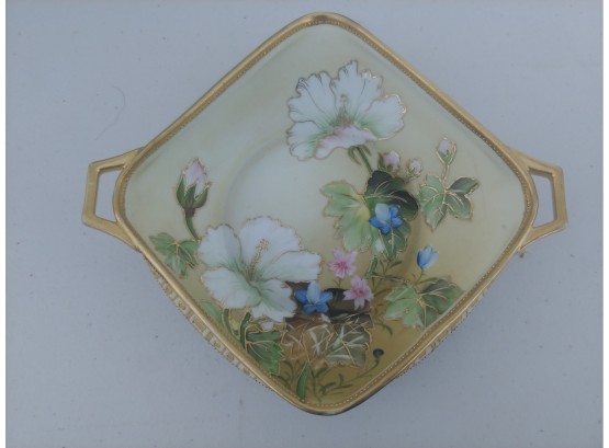 Floral Hand-painted Two Handled Nipon Bowl