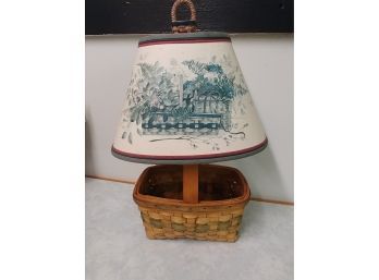 Decorative Country Basket Lamp With Basket Shade And Basket Finial