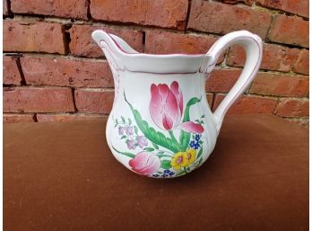 K G Lunville Floral Decorative French Ceramic Pitcher