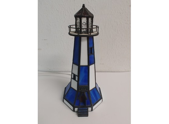Bill Job Stained Glass Lighthouse Night Light' Sailors Knoll'