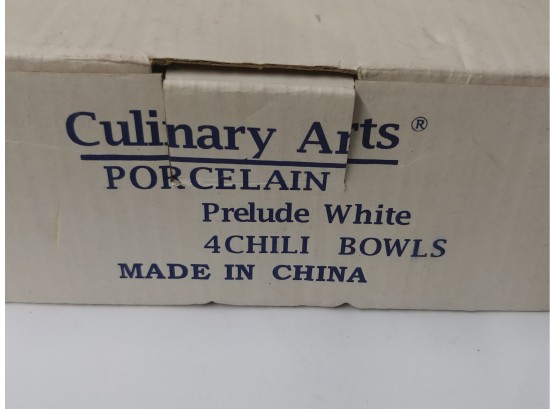 Old New Stock Culinary Arts Prelude White Chili Bowls