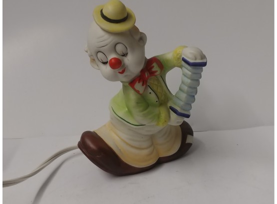 Porcelain Clown With Accordion Night Light