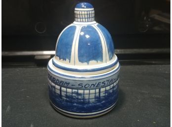 Hand-painted Delft Souvenir Box From The Sonesta Hotel Amsterdam