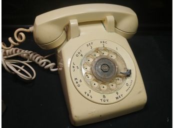 Bell System Western Electric White Rotary Dial Cradle Telephone