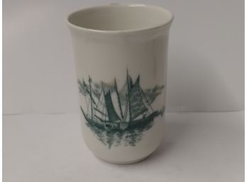 Maddox English Semi Porcelain Chamber Set Cup With Scene Of Ships