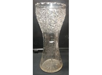 Beautiful Antique 12in American Floral Cut Glass Vase