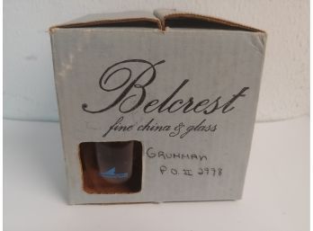 Vintage Set Of 4 Belcrest Fine Wine Glasses With Grumman Corporation Logo