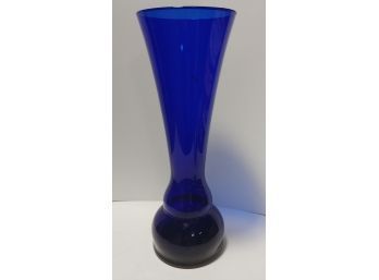 Cobalt Blue Glass Trumpet Vase