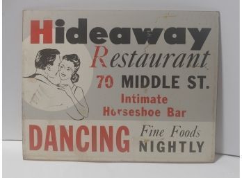 Fiberglass Hideaway Restaurant Advertising Sign Lowell , Massachusetts