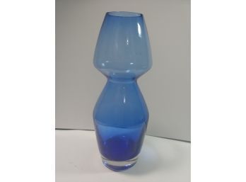 10 In Cased Cobalt Blue Glass Modernist Vase