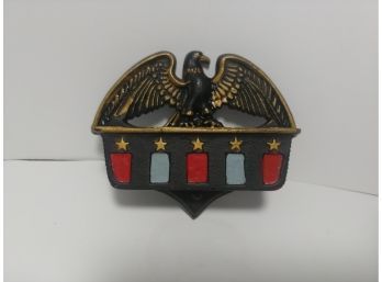 Wilton Cast Iron Eagle And Stars And Stripes Decorated Match Holder