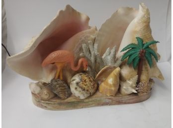 Great Vintage Conch Shell TV Lamp