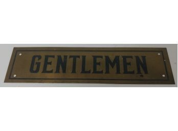 Antique Brass Gentleman Door Sign
