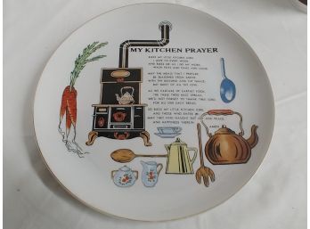 Vintage Japanese Porcelain My Kitchen Prayer Plate