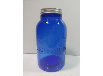 Cobalt Blue Screw Top Canning Jar