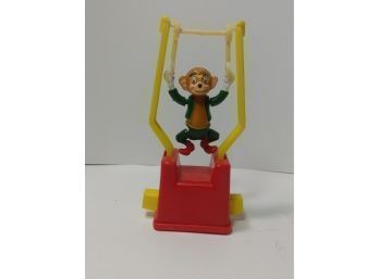 Plastic Push Button Monkey Acrobat Toy