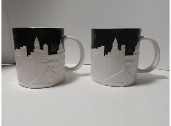 Pair Of 2012 Starbucks Collector Series Boston Relief Coffee Mugs