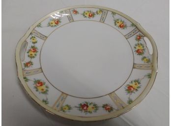 Nippon Porcelain Serving Dish With Hand-painted Floral Decoration