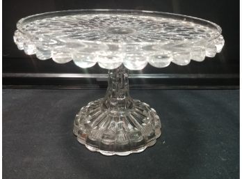 Antique Pattern Glass Pedestal Cake Dish