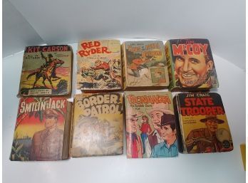 Lot Of 8 Big Little Books Primarily Western And Military-related