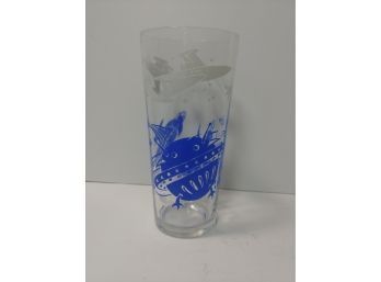Tall  Drinking Glass With Space Decals