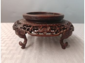 Ornately Pierced Carved Rosewood Display Stand