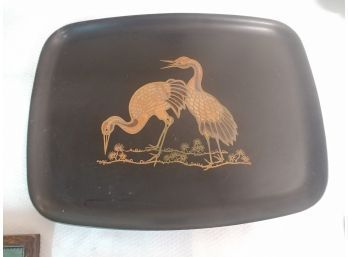 Couroc Inlaid Serving Tray With Storks