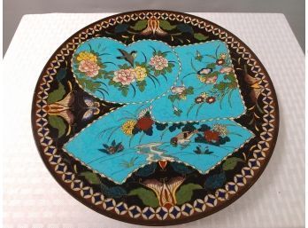 Antique Chinese Cloisonne Enamel Charger